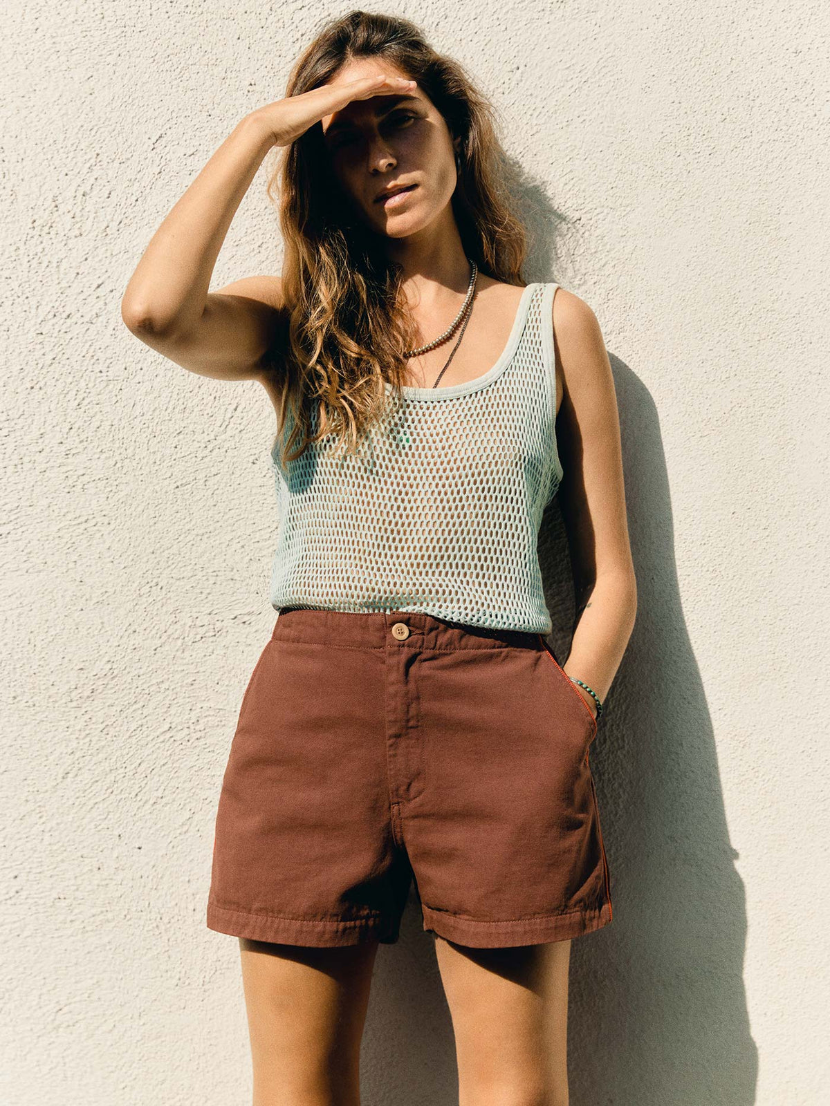 club short in terracotta