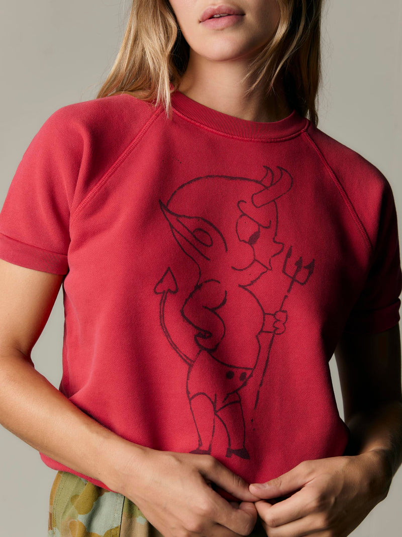 s/s "lil' devil" raglan sweatshirt