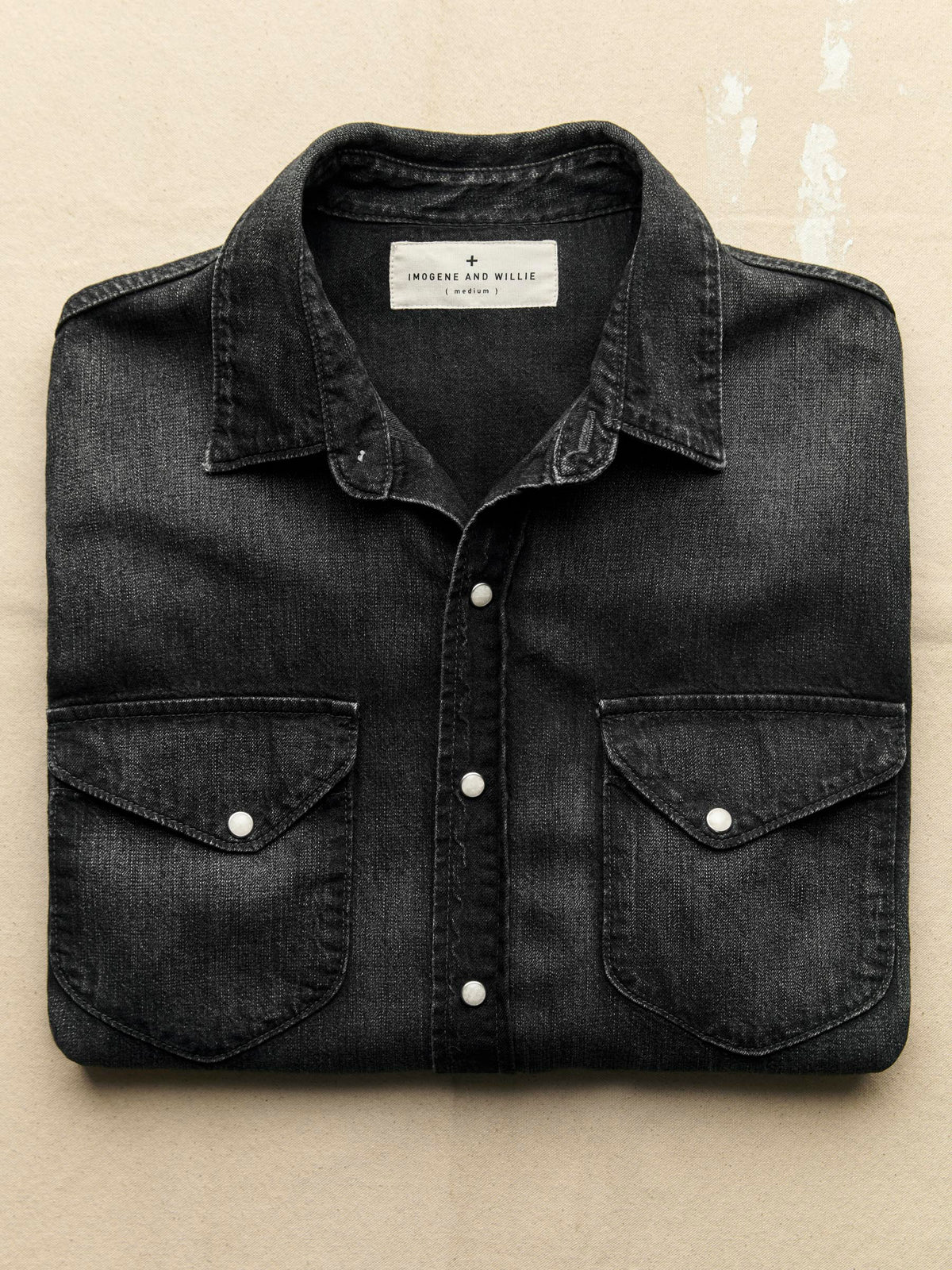 hayes washed black pearl snap