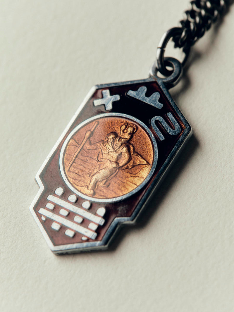 vintage "st. christopher" medal pendant