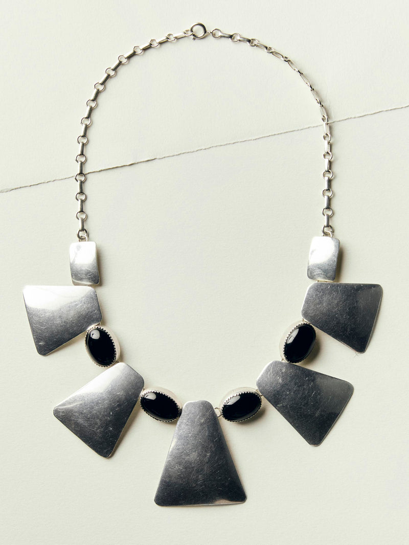 vintage navajo silver shield necklace