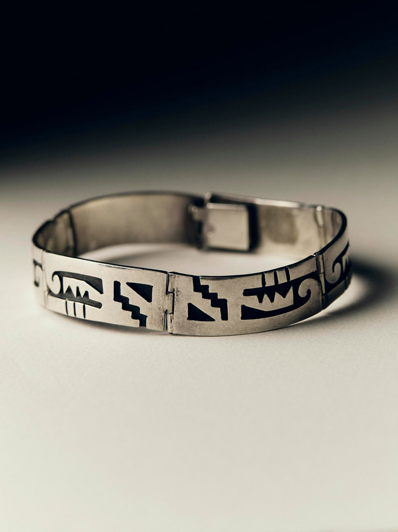 vintage mid-century silver linked bracelet
