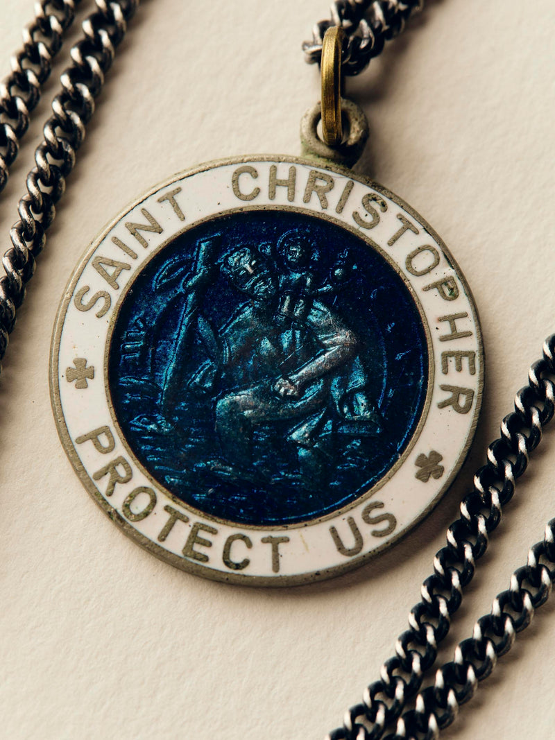 vintage "st. christopher" medal pendant