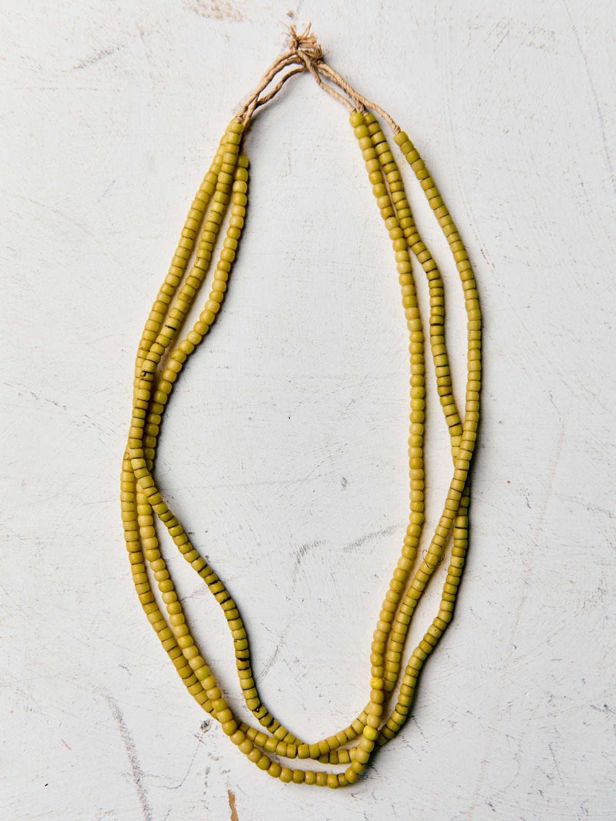 vintage yellow trade bead necklace