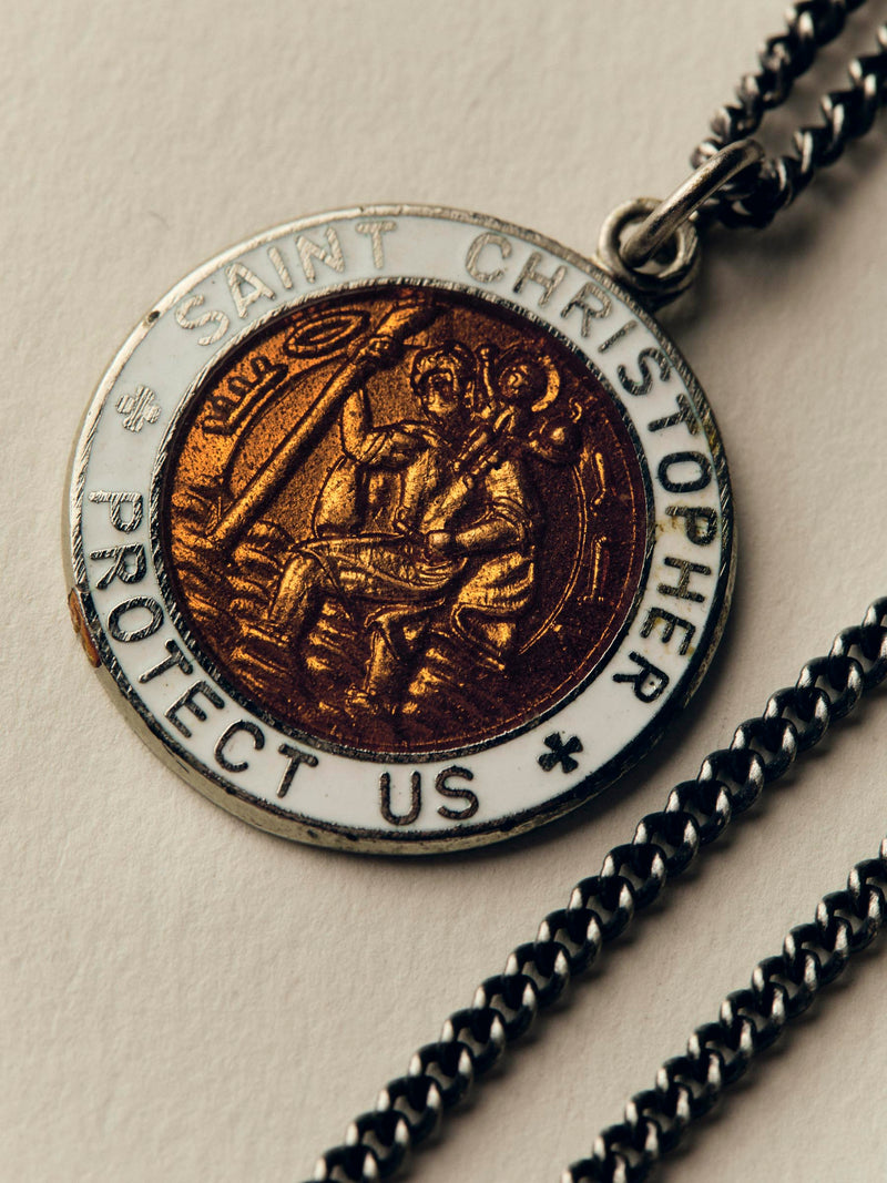vintage "st. christopher" medal pendant