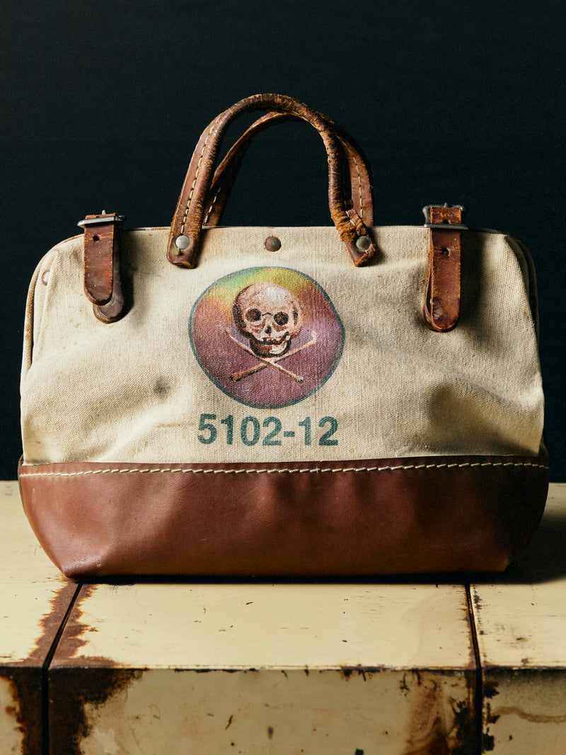 vintage painted "memento mori" klein bag