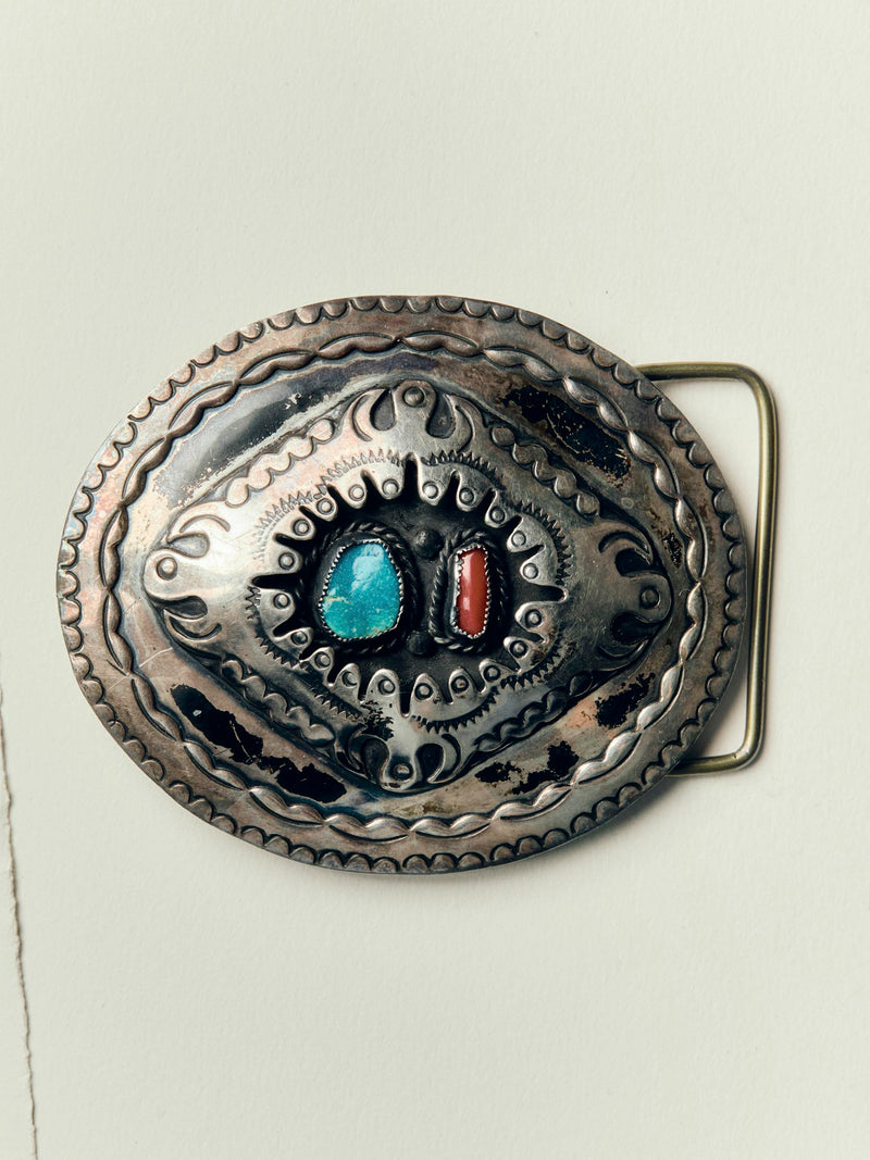 vintage sterling navajo belt buckle