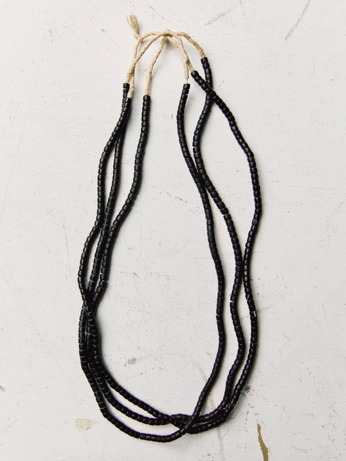 vintage black trade bead necklace