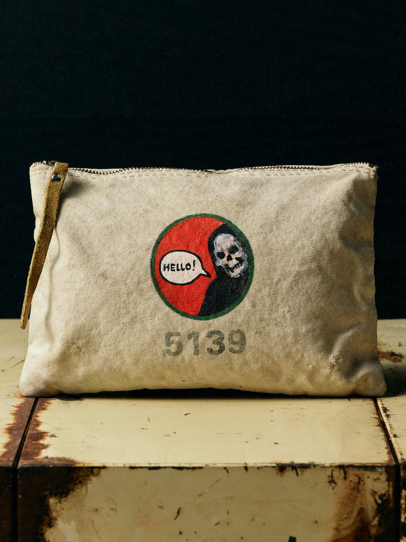 vintage painted "hello" klein bag