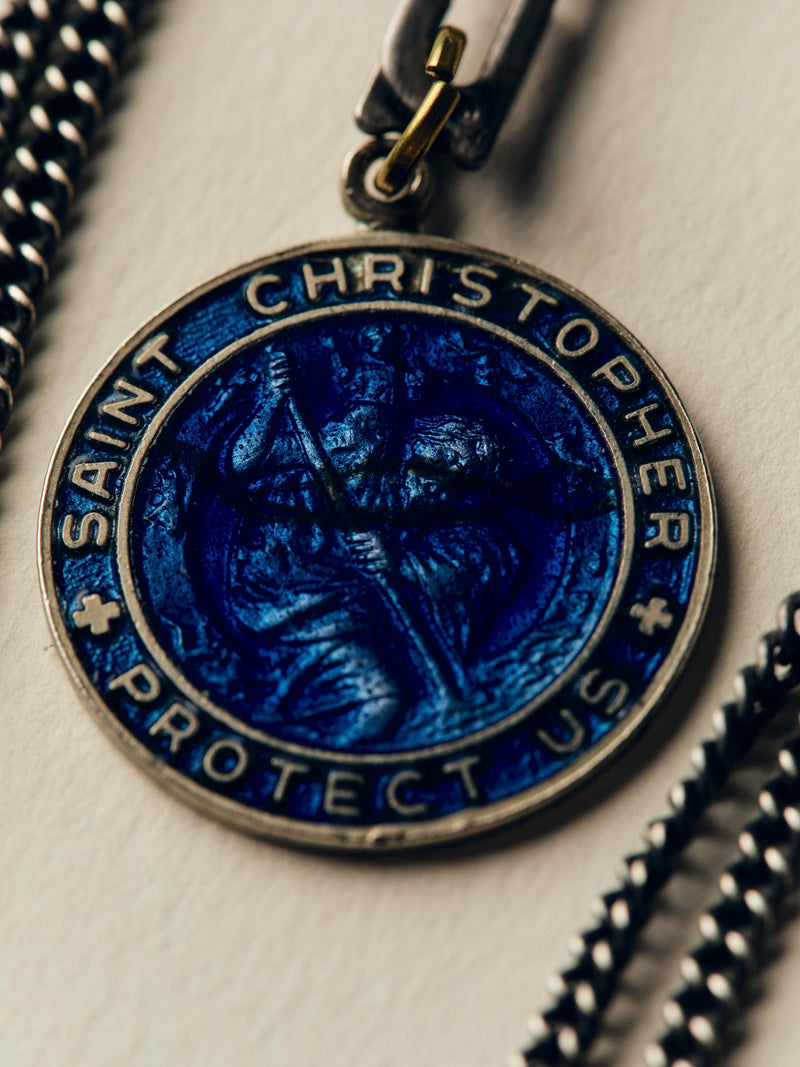 vintage "st. christopher" medal pendant