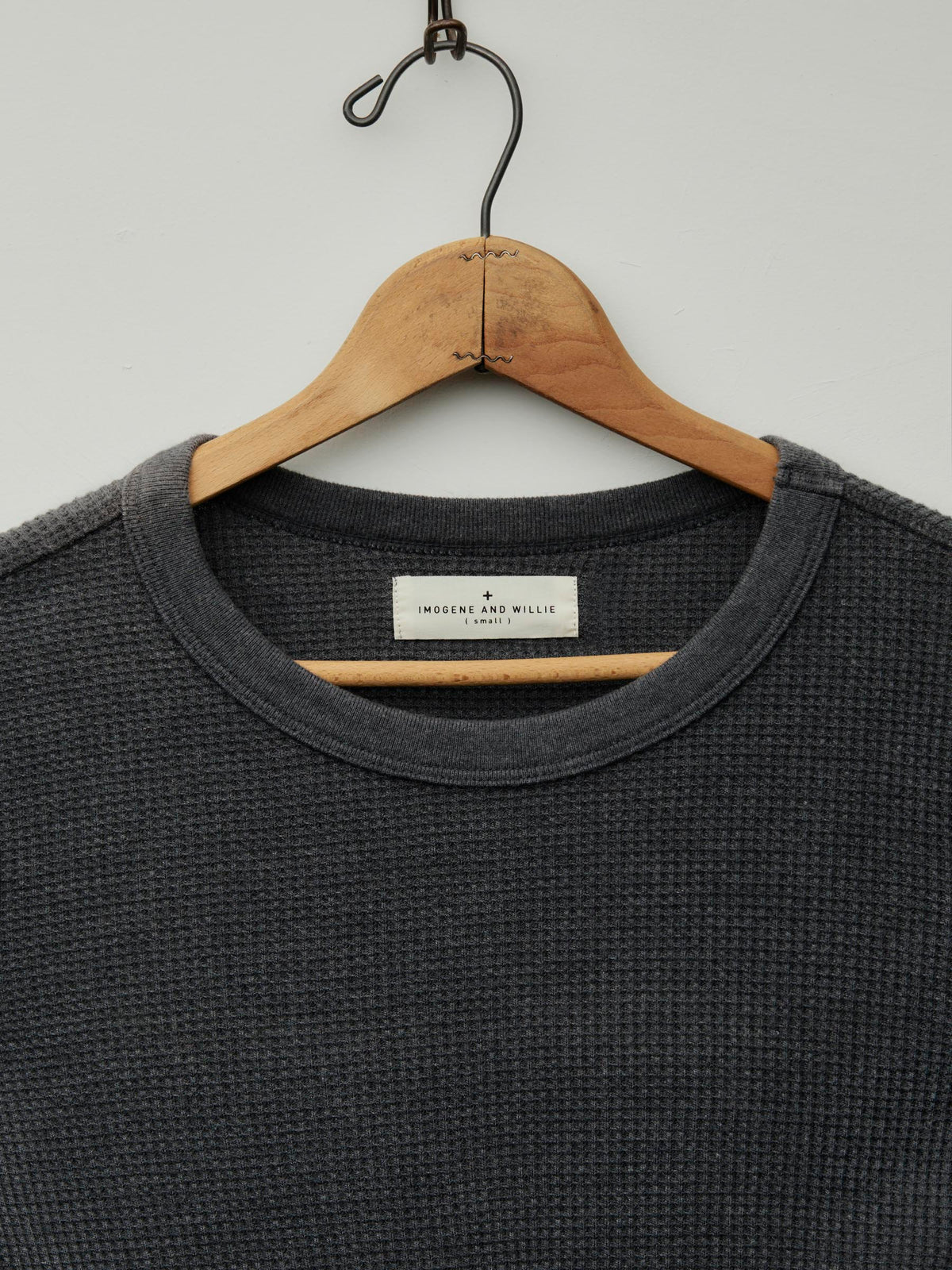 long sleeve waffle thermal in charcoal