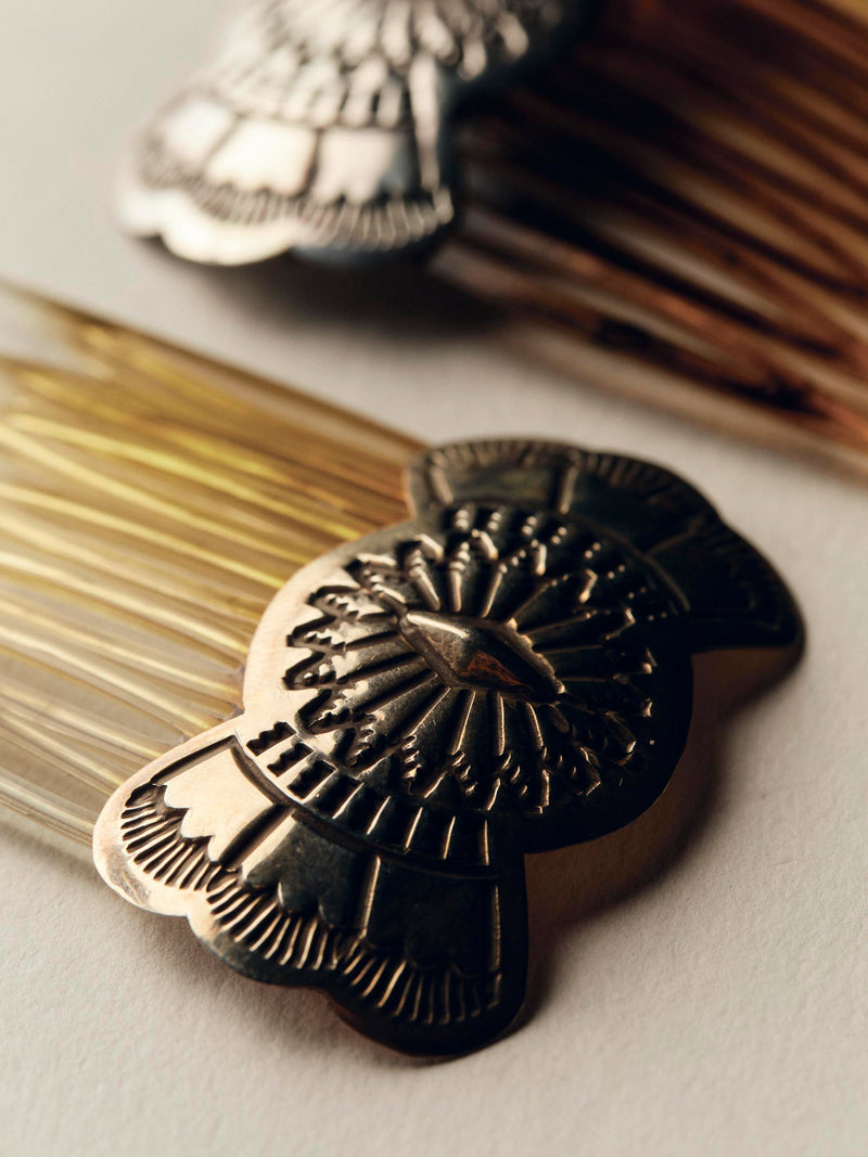 vintage navajo sterling hair combs - Model