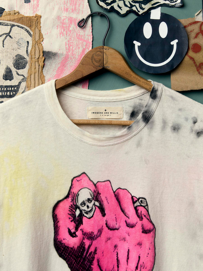 hand drawn "hand of death" tee - Model
