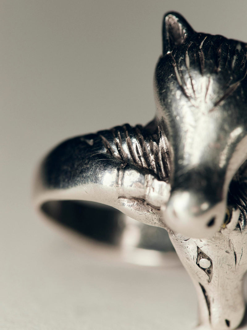 vintage double horse sterling ring - Model