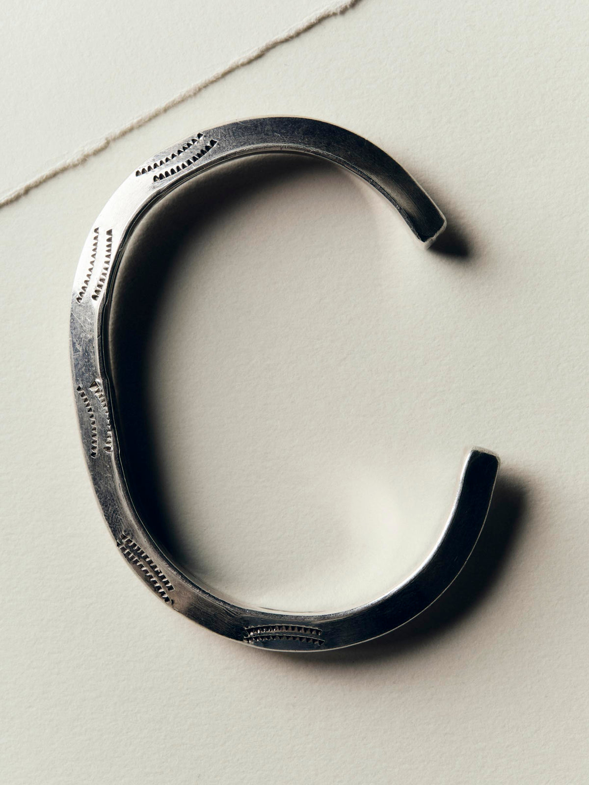 heavy navajo hand-stamped knife-edge cuff