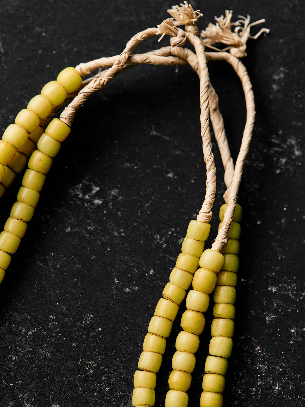 vintage yellow trade bead necklace