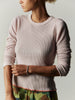 Gray long sleeve waffle thermal in pink stone