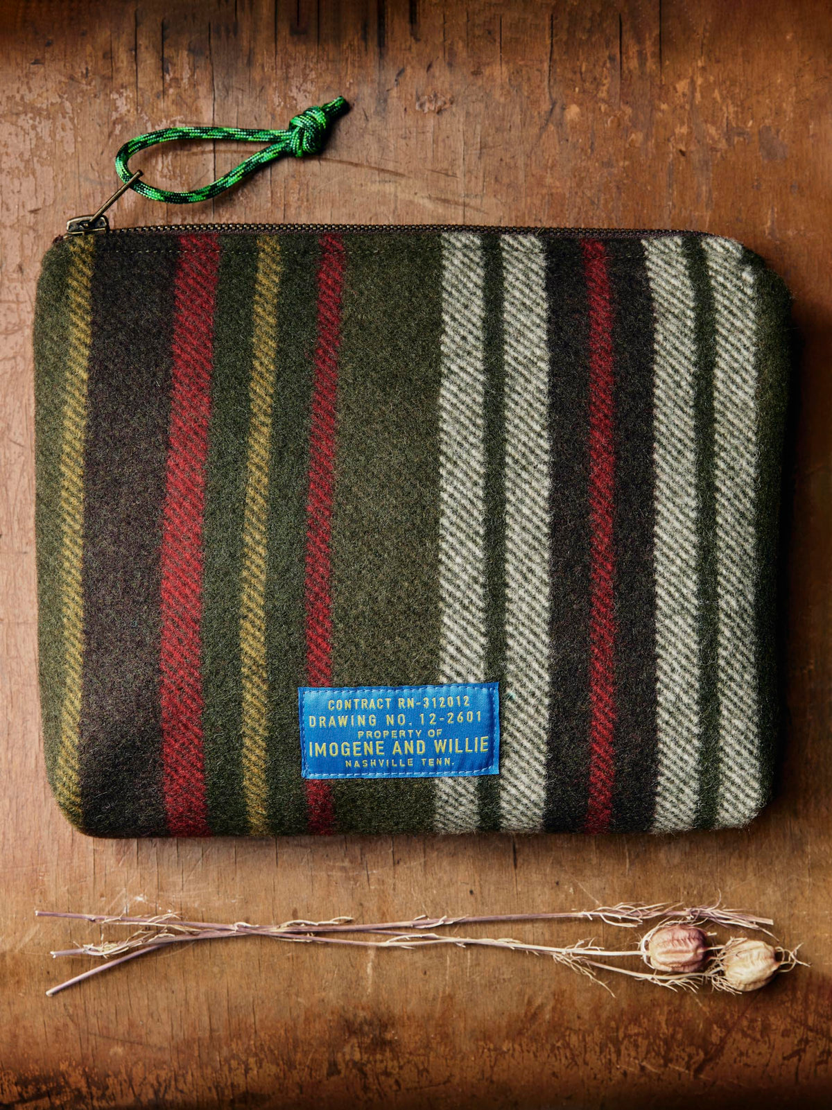 i+w x american woolen zipper pouch