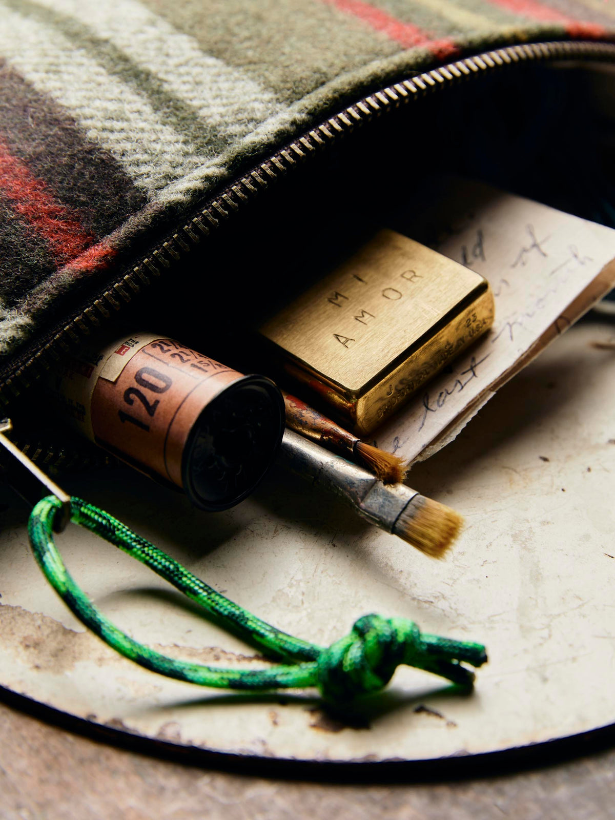 i+w x american woolen zipper pouch