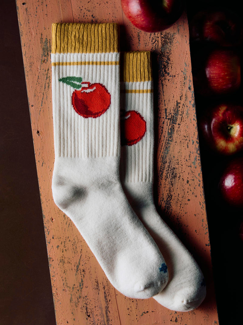 the "apple" sock