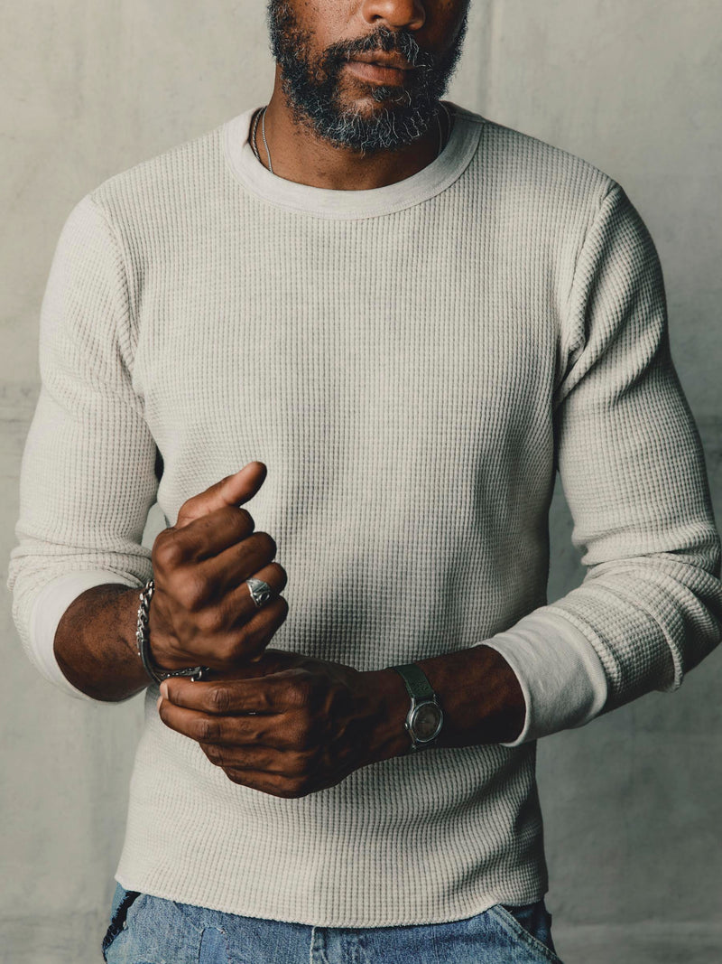 long sleeve thermal crew in ash