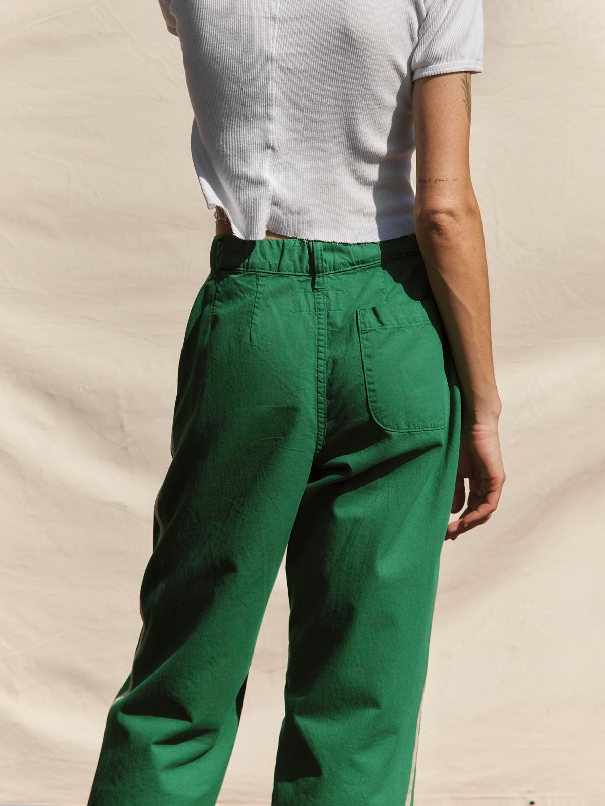 baker striped trouser in kelly green