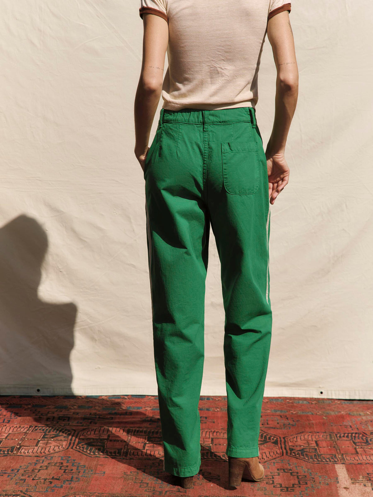 baker striped trouser in kelly green