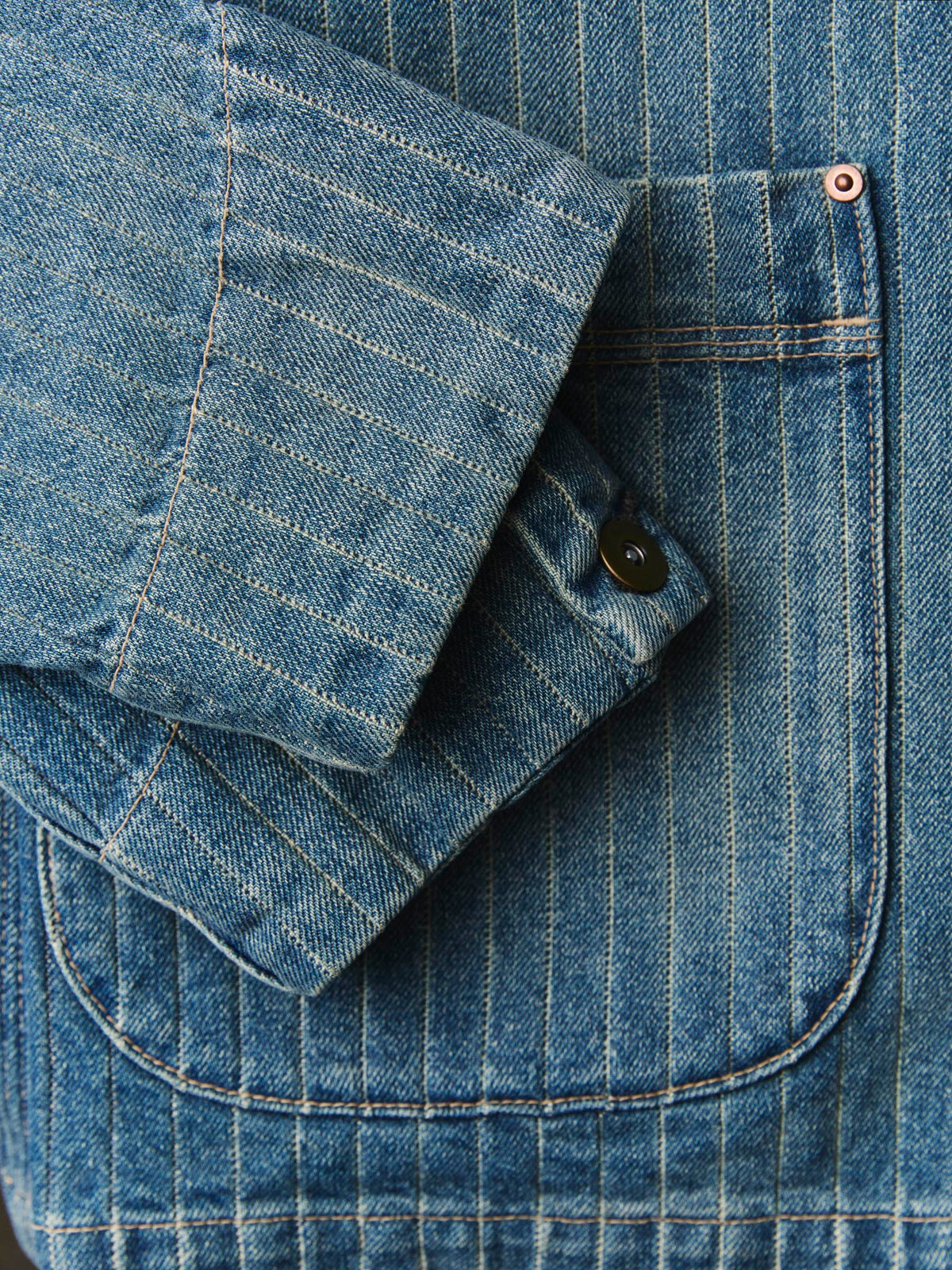 ranch jacket in washed indigo stripe