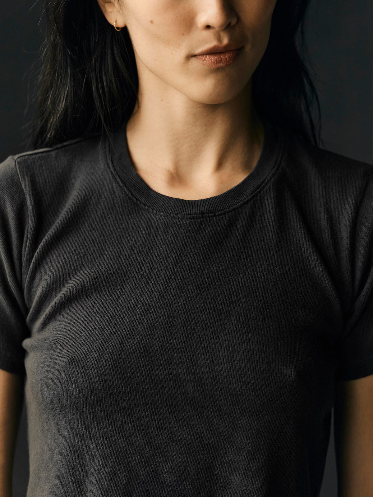 the baby tee in faded black