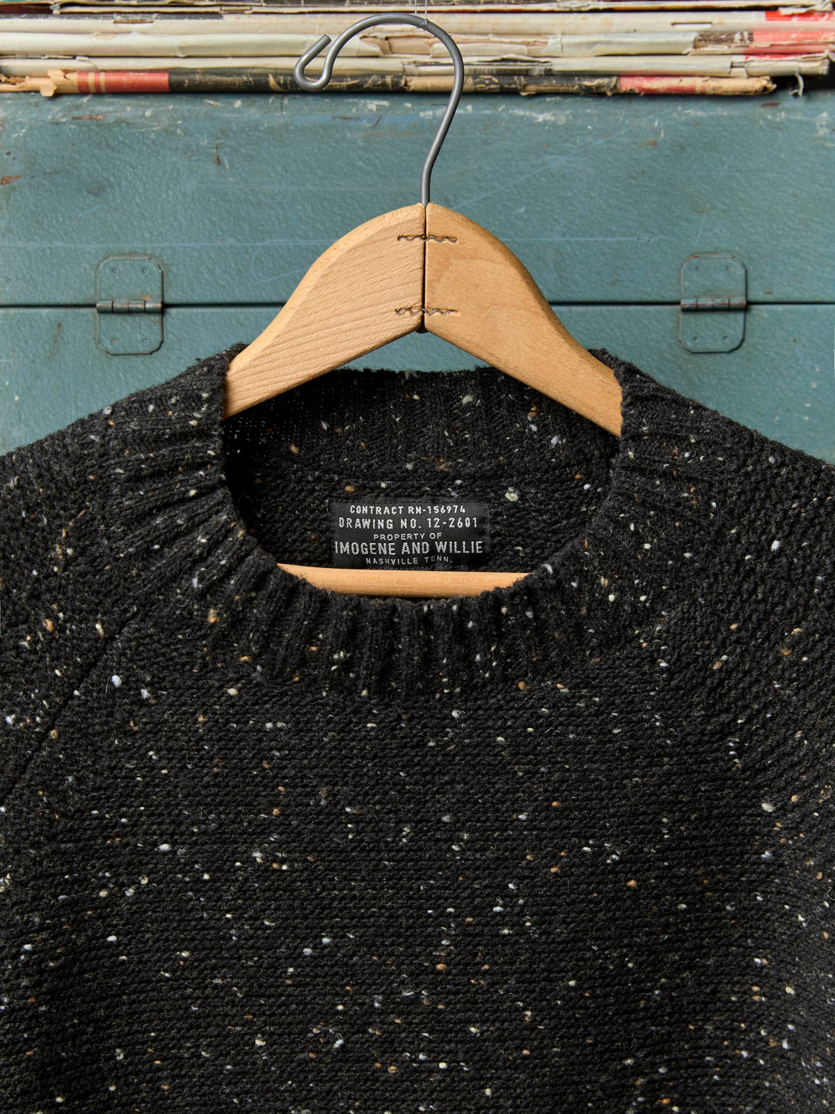 galway wool sweater in black nep