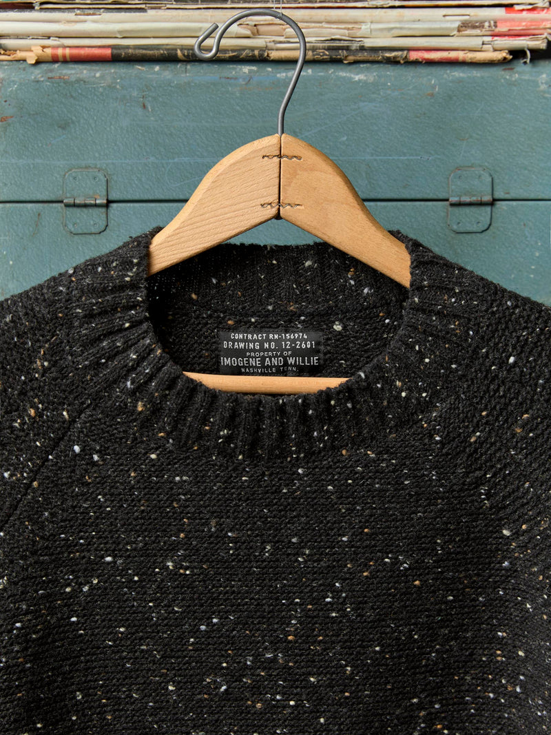 galway wool sweater in black nep - Model