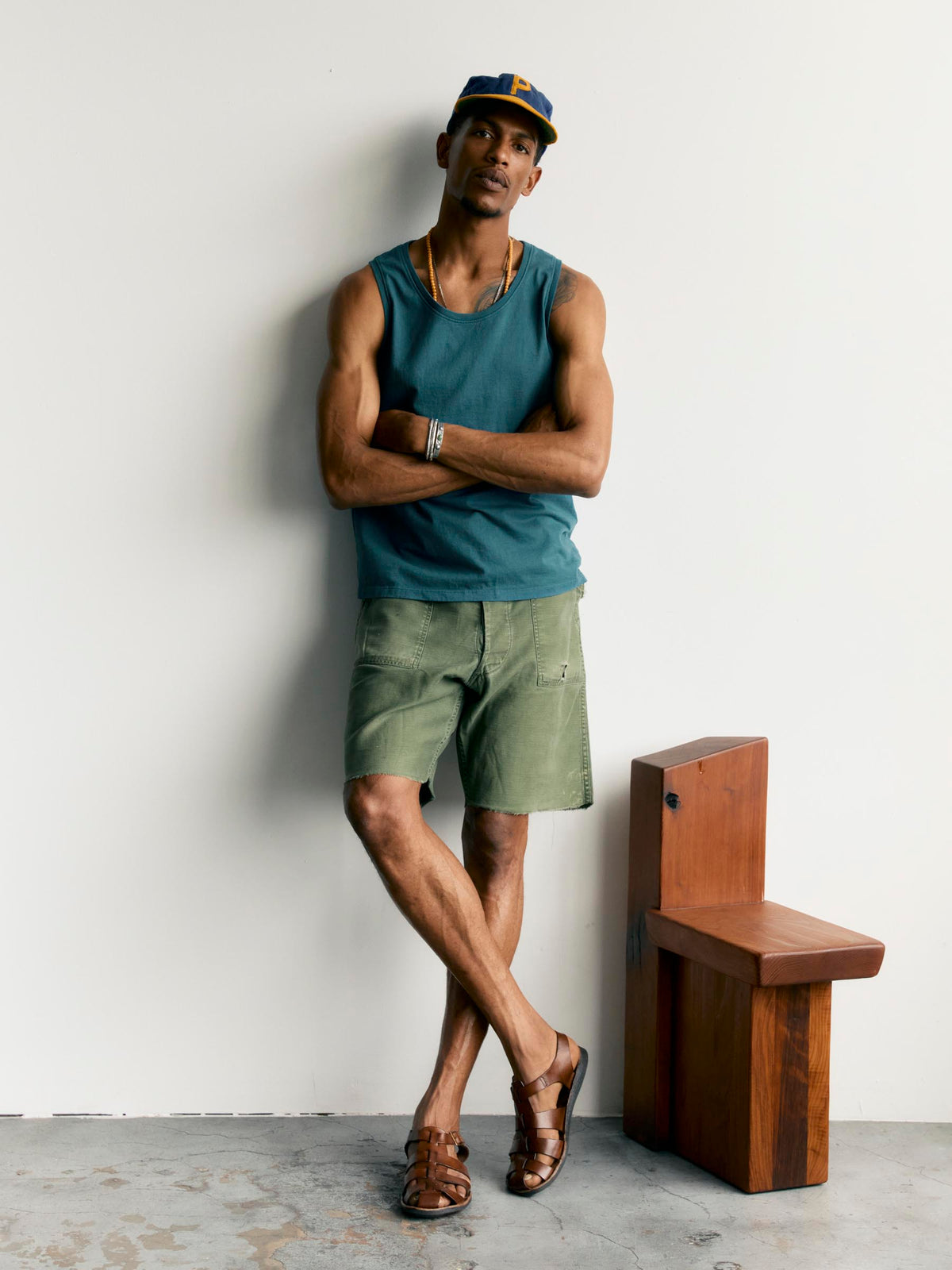 midweight box tank in teal