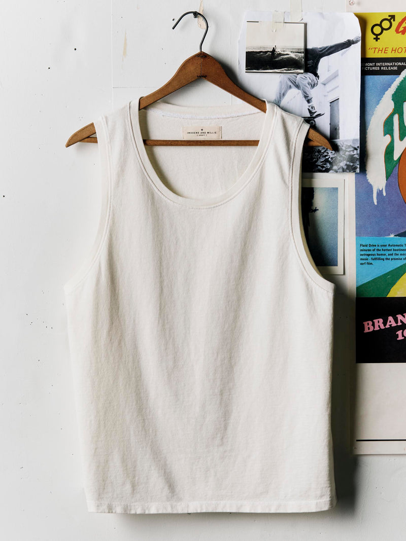 midweight box tank in vintage white