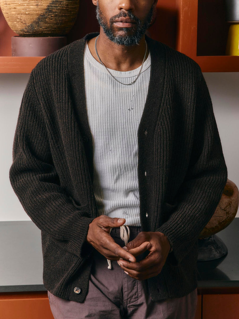 berkley cardigan marled brown