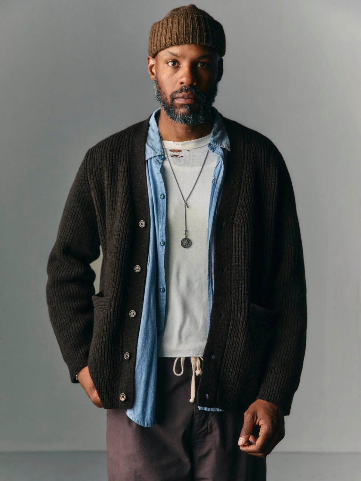 berkley cardigan marled brown