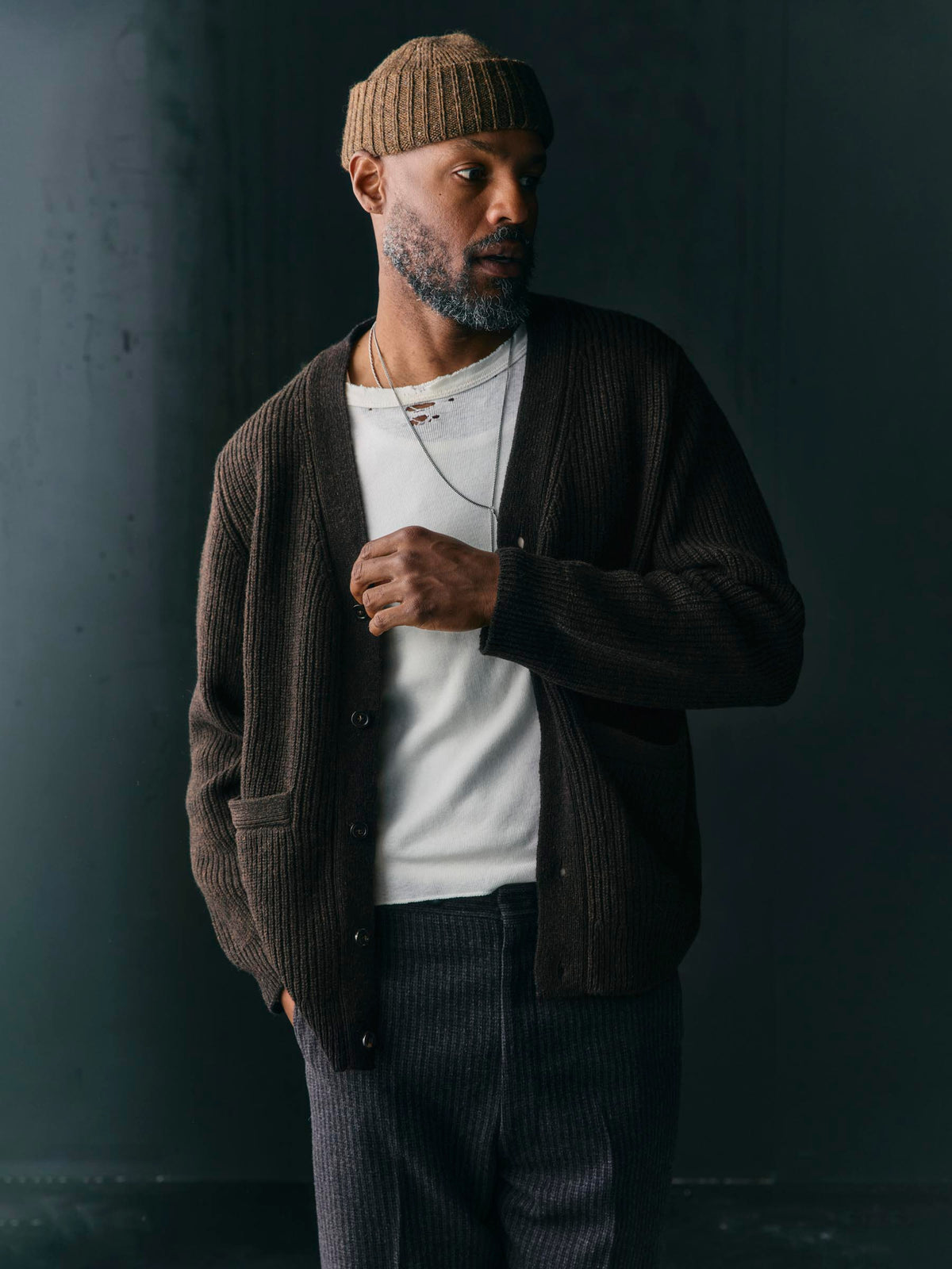 berkley cardigan marled brown