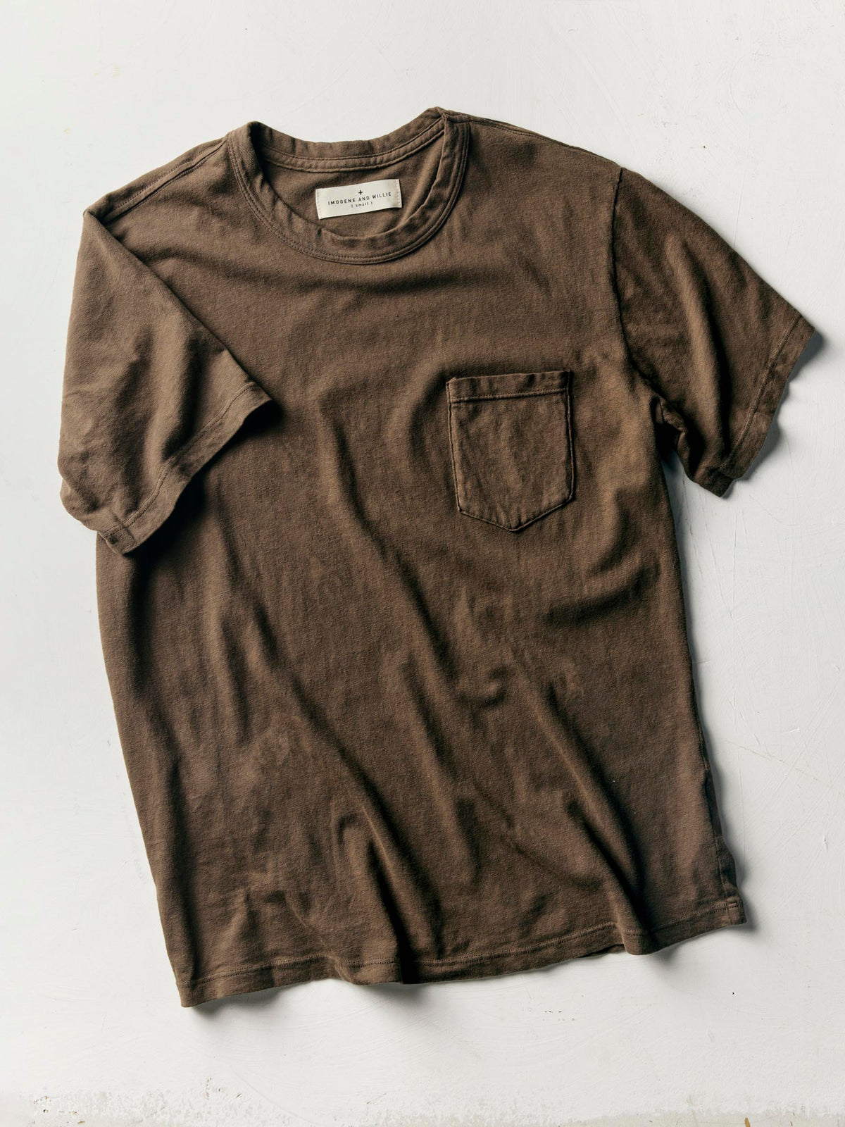 brown knit pocket tee