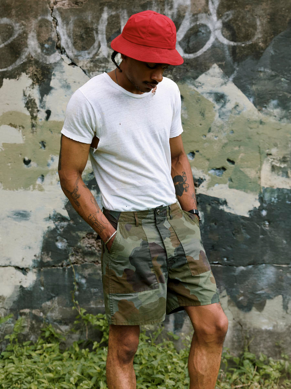 the ripstop fatigue short in painted camo