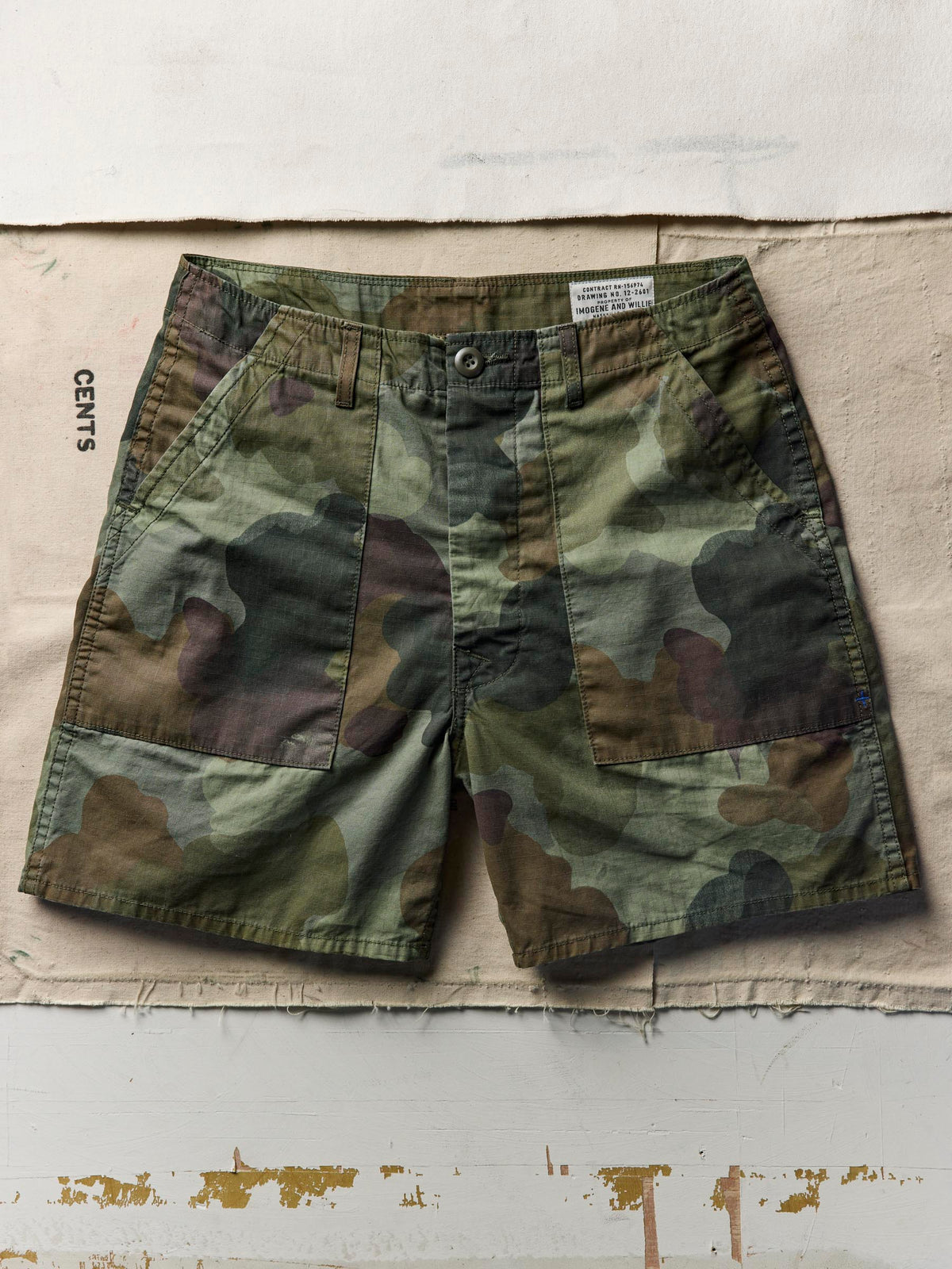 the ripstop fatigue short in painted camo