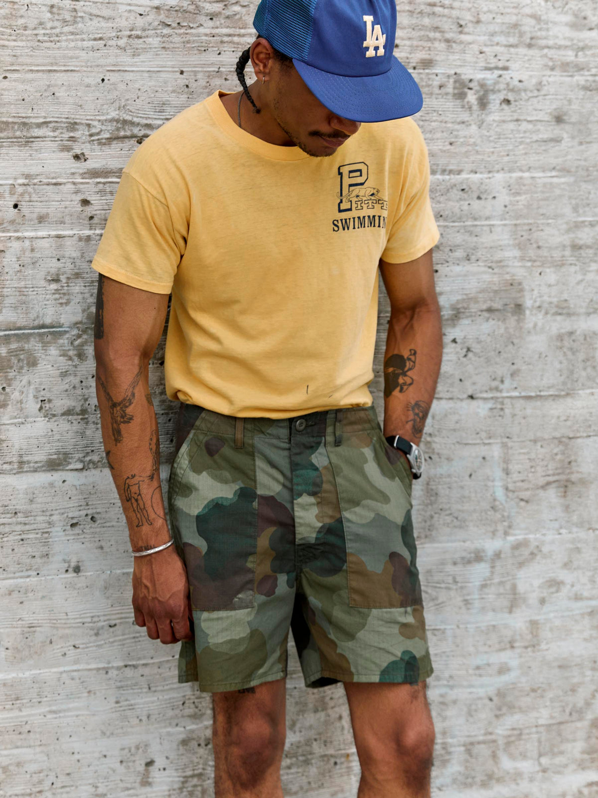 the ripstop fatigue short in painted camo