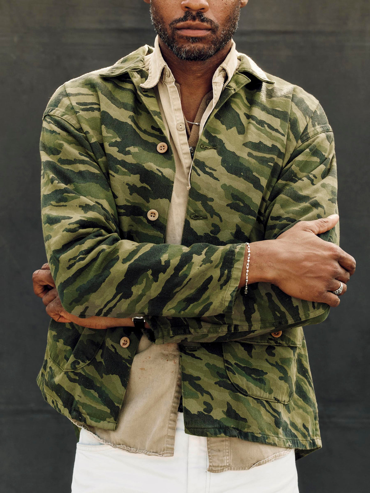 fatigue jacket in brushstroke camo