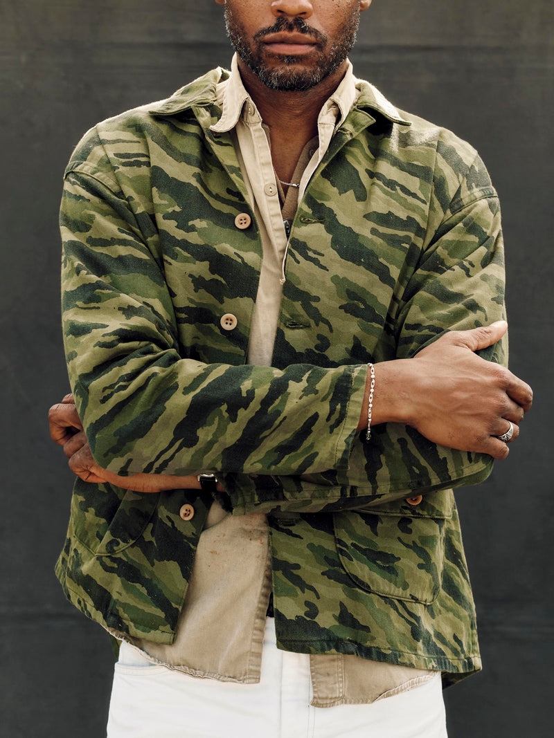 fatigue jacket in brushstroke camo