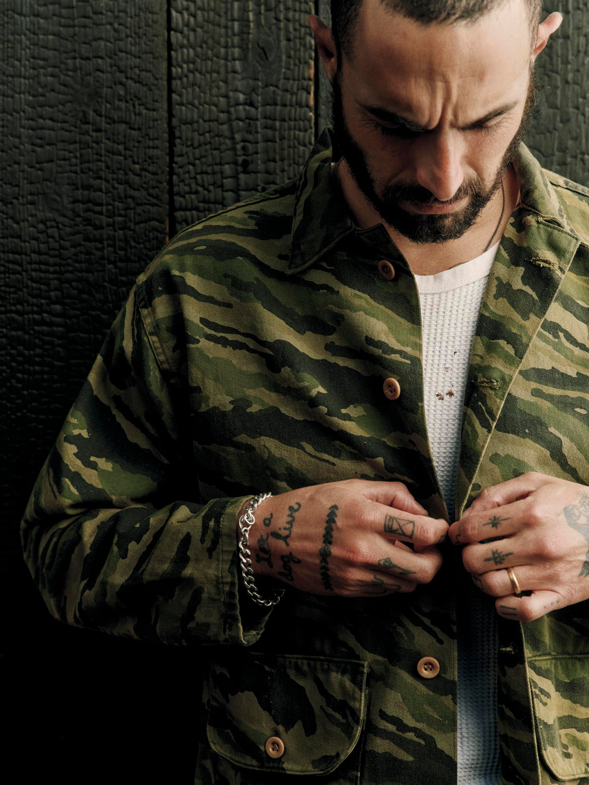 fatigue jacket in brushstroke camo