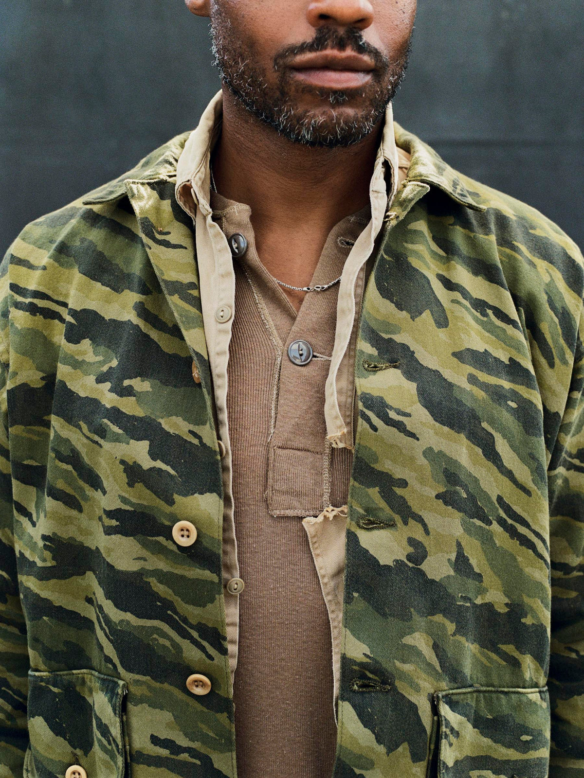 fatigue jacket in brushstroke camo