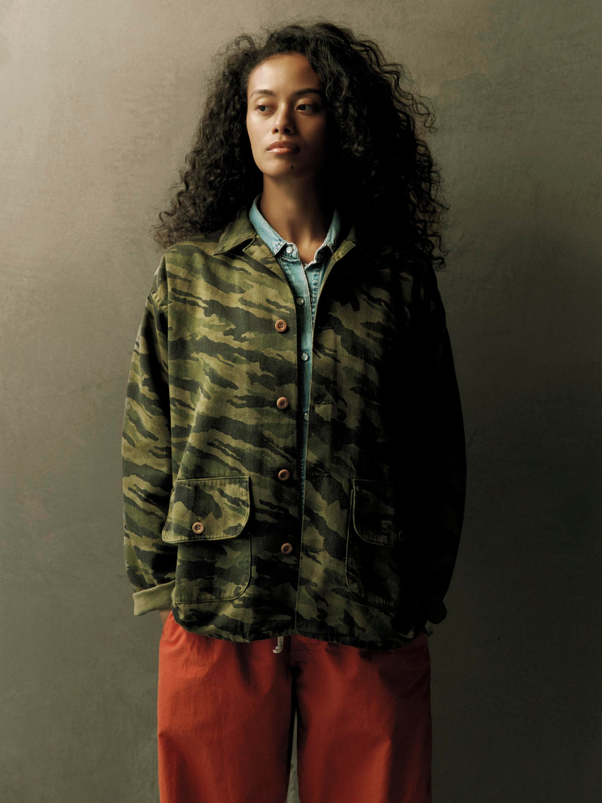 fatigue jacket in brushstroke camo