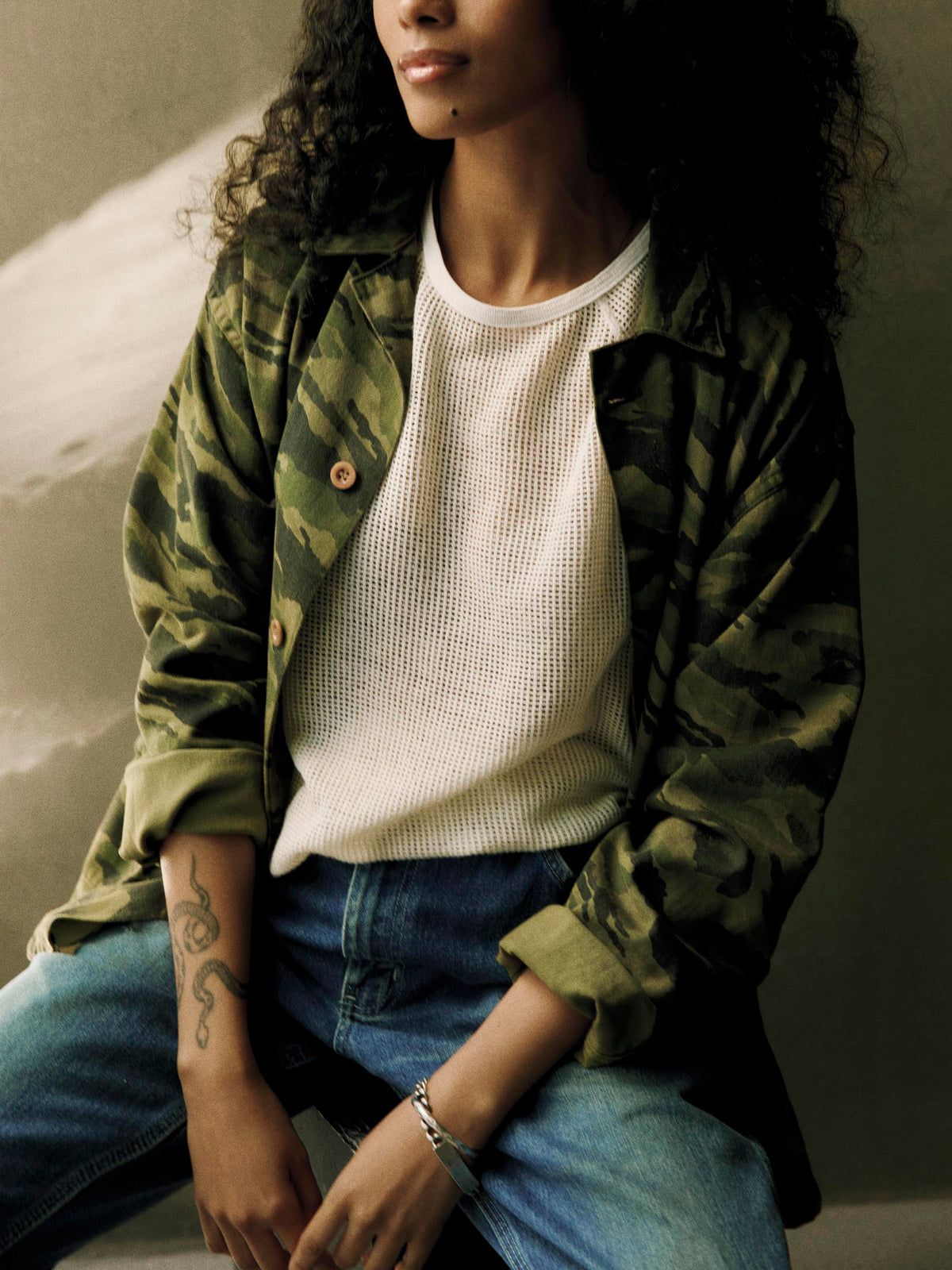 fatigue jacket in brushstroke camo