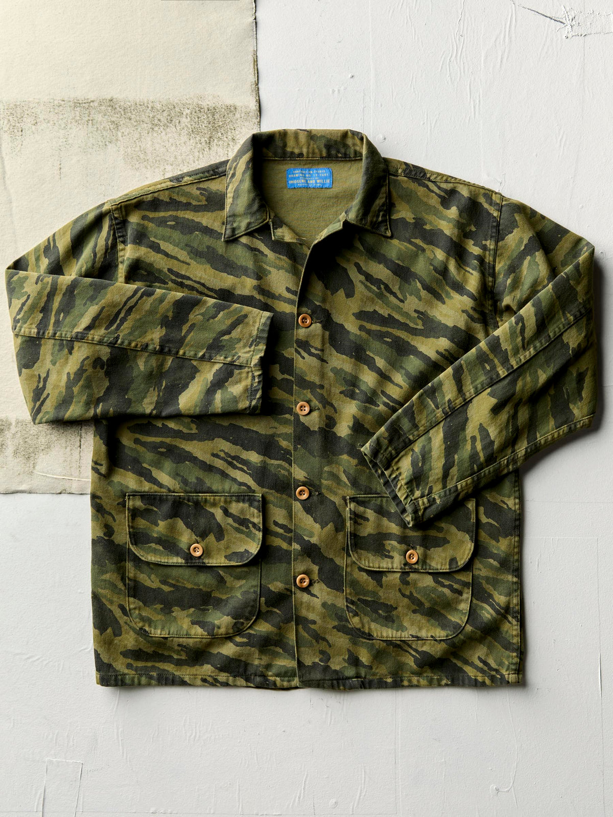 fatigue jacket in brushstroke camo