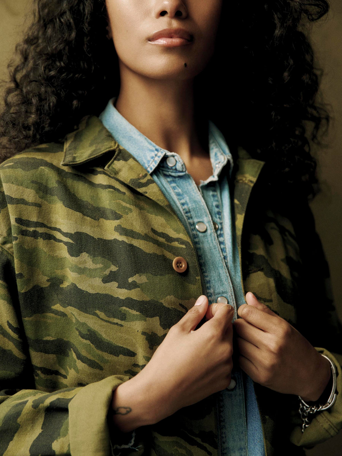 fatigue jacket in brushstroke camo