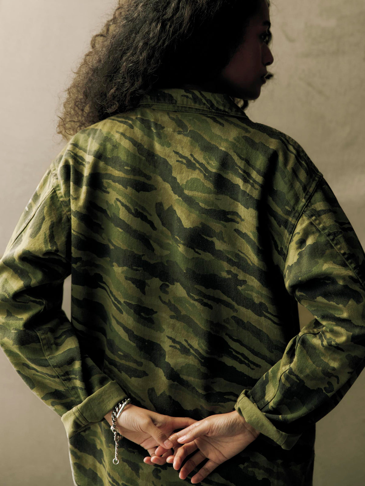 fatigue jacket in brushstroke camo