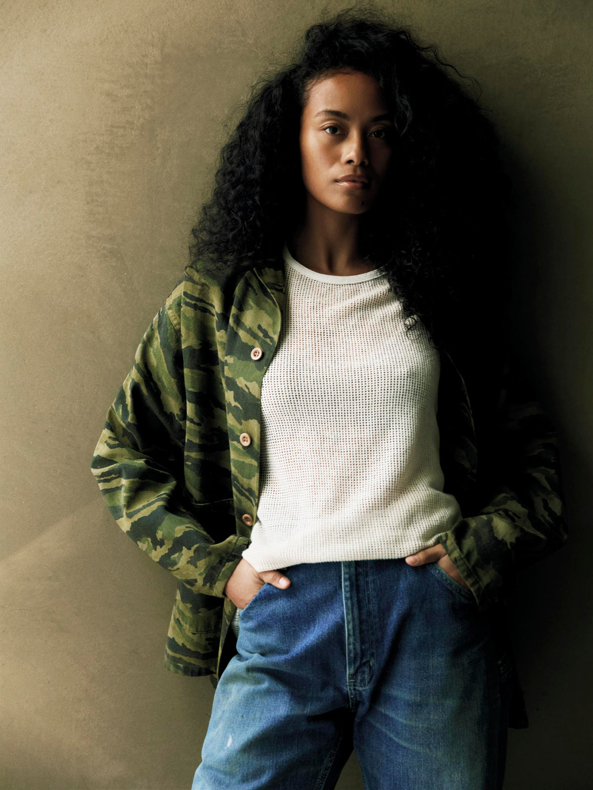 fatigue jacket in brushstroke camo